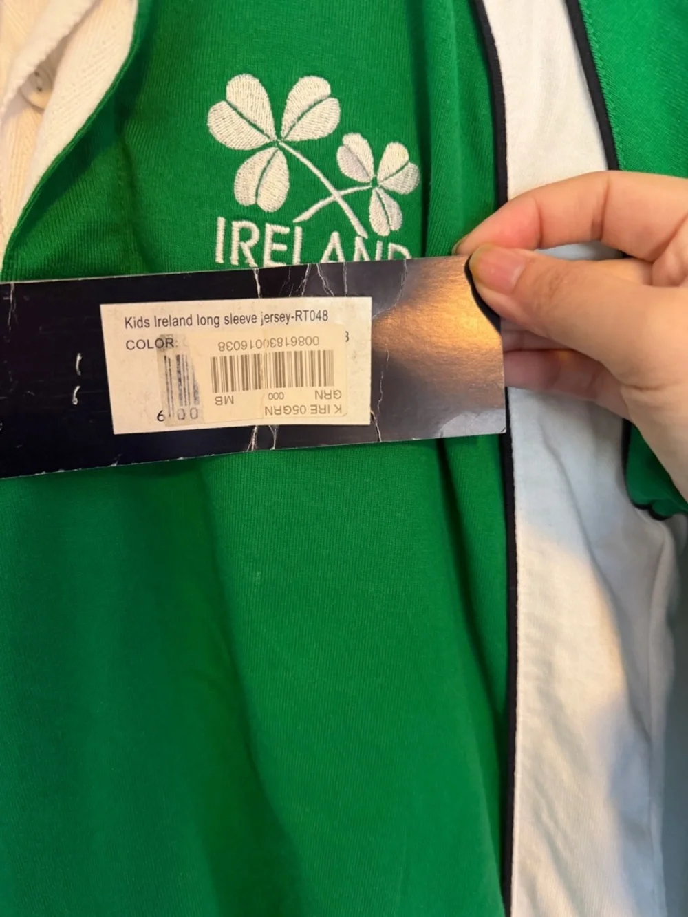 Rugbytech Ireland Rugby Jersey NWT Boys Medium Fits Women's Small Green Shamrock